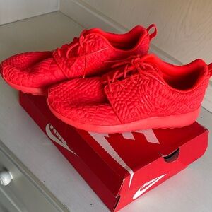 Nike Kids Neon Red Textured Athletic Sneakers